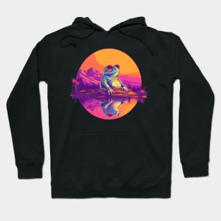 Feelin' groovy with my synthwave frog Hoodie